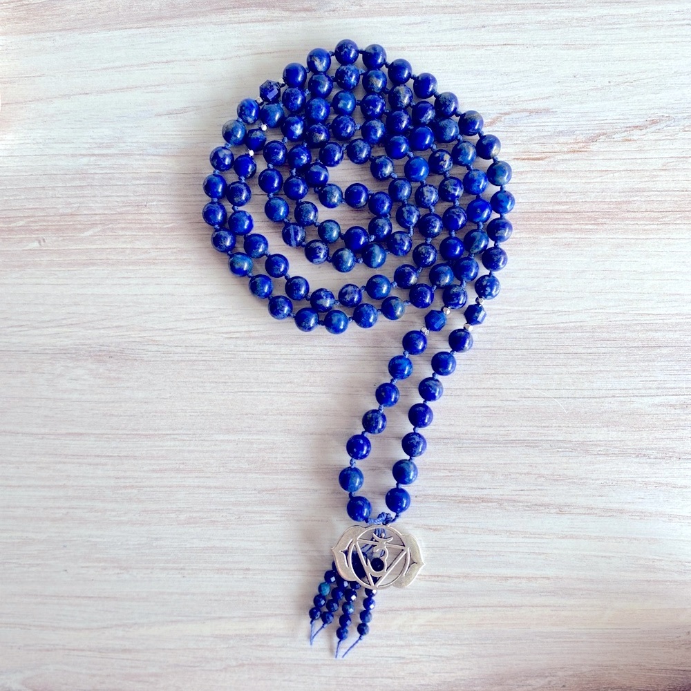 Lapis Lazuli Beads | Ajna | Zen Style Mala Pendant Necklace - Picture 5 of 5